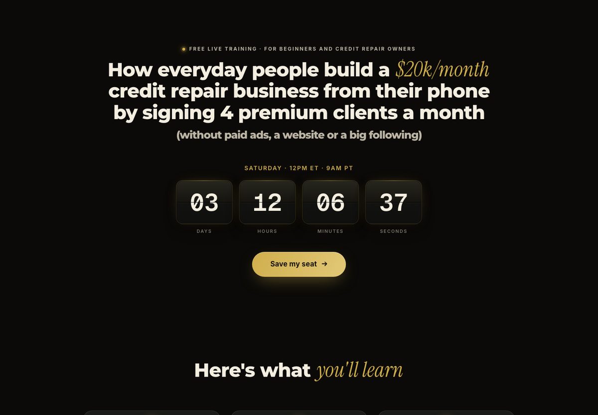 Registration page preview
